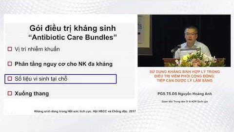 Sử dụng kháng sinh hợp lý trong điều trị viêm phổi cộng đồng Tiếp cận dược lý lâm sàng