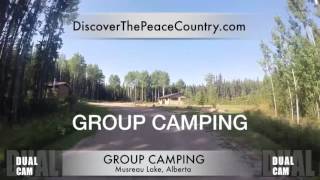 Musreau Lake Alberta - GROUP AREA - DUAL CAM VIDEO