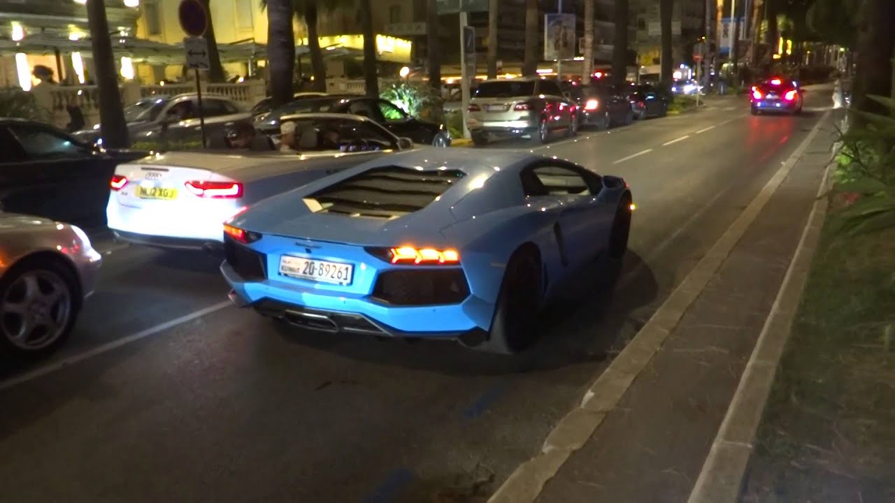 Lamborghini Aventador Scared two Woman in Cannes ! - YouTube