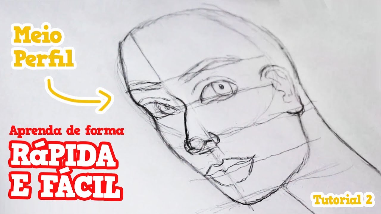 Como desenhar ROSTO DE LADO (Perfil) 