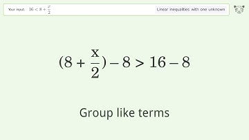 Solving Linear Inequalities: 16 is Smaller Than 8+x/2