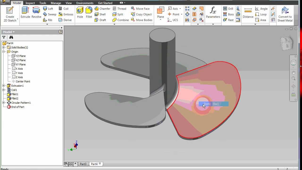 autodesk inventor 2015 3 minutes creating simple propeller