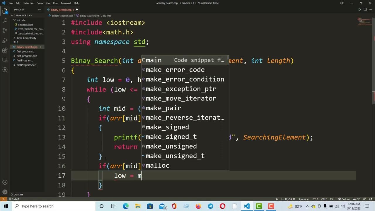 Binary Search in C++ With Source Code #C++ #Computer - YouTube