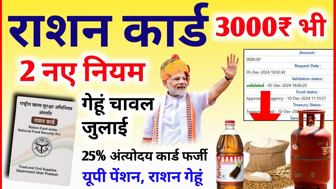 75 किलो फ्री गेहूं चावल और 3000 रुपए Ration Card है तो मिलेगा 2 बड़ा ...