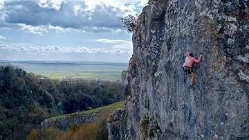 Rock climbing with a drone (Cheddar Gorge) 4K