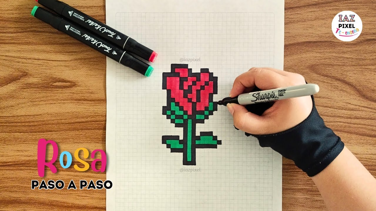 Color Rosa Pixel Como pintar una ROSA en PIXEL ART | Facil y rapido – Tutorial paso a ...