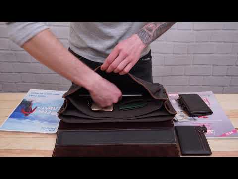 Портфель шкіряний вінтажний Vintage 14155 Коричневий, видео 1