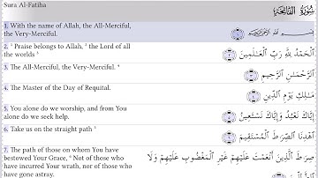Surah Al-Fatiha (سورة الفاتحة) by Sheikh Mishary Alafasy (الشيخ العفاسي) with ENG Translation