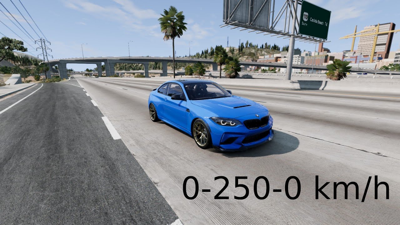 BMW f87 m2 cs 0-250-0 km/h (BeamNG.drive)