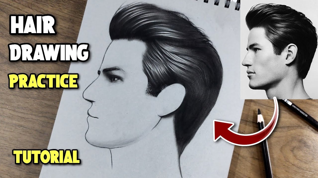 Hair Drawing Practice On Gray Paper How to draw hair Tutorial For Beginners 😇 YouTube