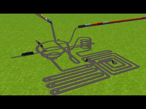 🚆 4 Trains on Impossible Railway Maze! Crazy Spiral & Loop Track Challenge | Train Simulator