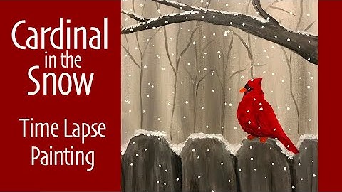 Time-Lapse Acrylic Painting | "Cardinal in the Snow"