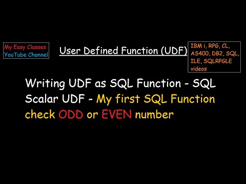 User-defined scalar functions (UDFs) on IBM DB2 for i SQL