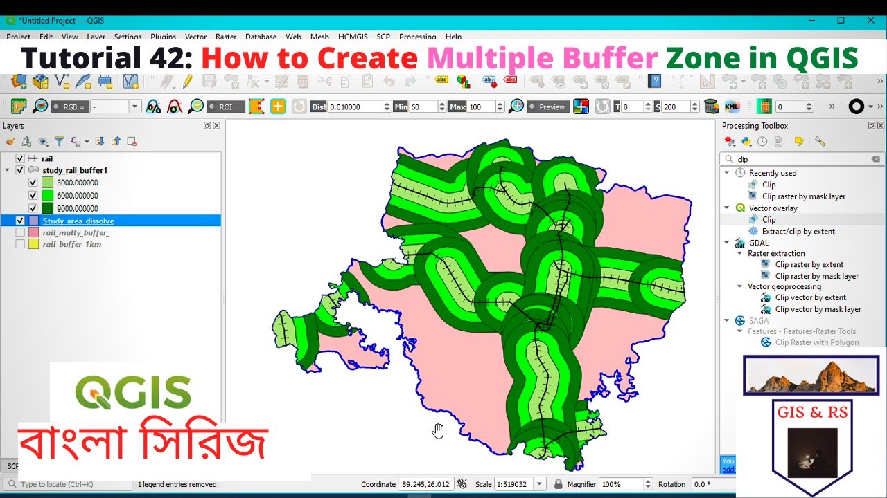How to Create Multiple Buffer Zone in QGIS II কীভাবে একাধিক বাফার জোন