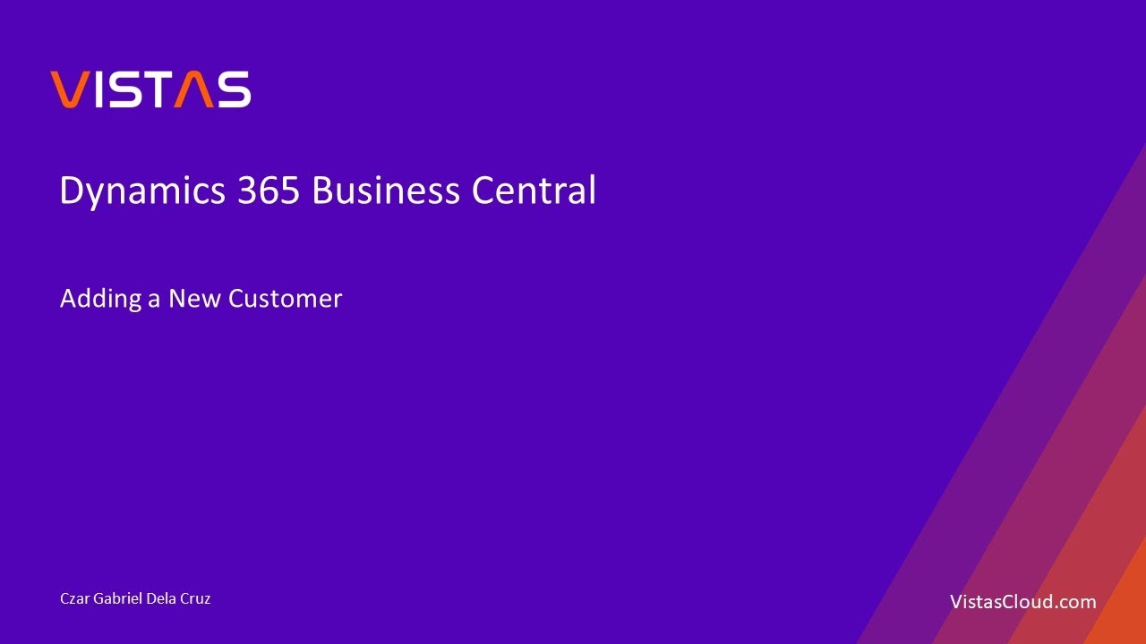 Dynamics 365 Business Central -Adding New Customer - YouTube