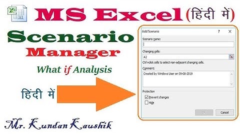 Scenario Manager in Excel (हिंदी में)