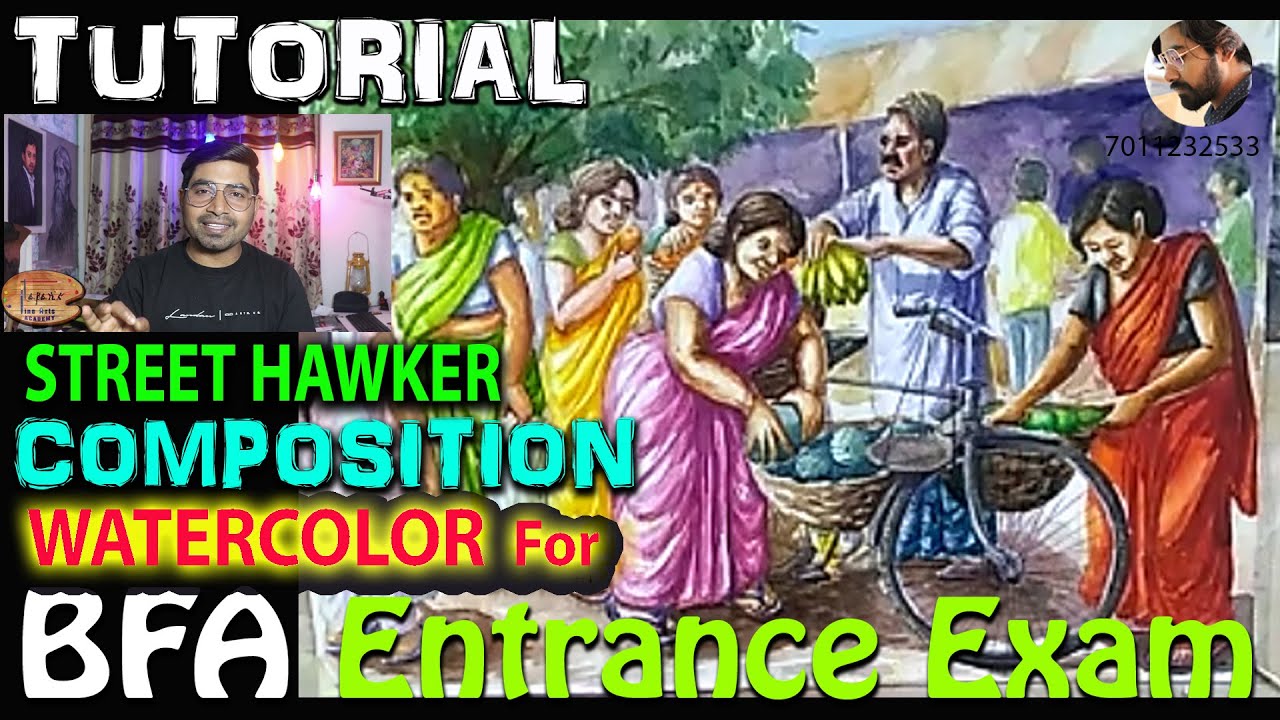 Fruit Seller Watercolor Composition Tutorial 