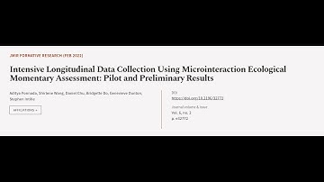 Intensive Longitudinal Data Collection Using Microinteraction Ecological Momentary As... | RTCL.TV