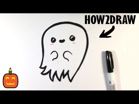 How to Draw a Scary Ghost (Cute) - Halloween Drawings - YouTube