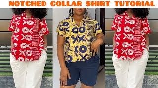 How to cut and sew a Notched Collar Shirt / Camp collar shirt Tutorial
