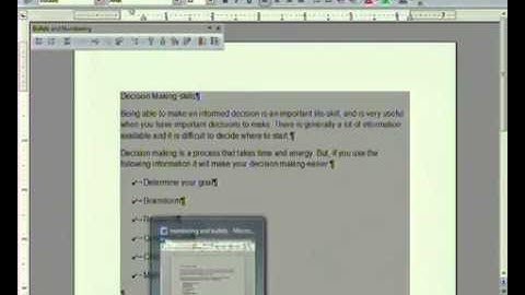 CAT 10 - Word Processing - 9 Apply Numbering and Bullets in MS Word 2010