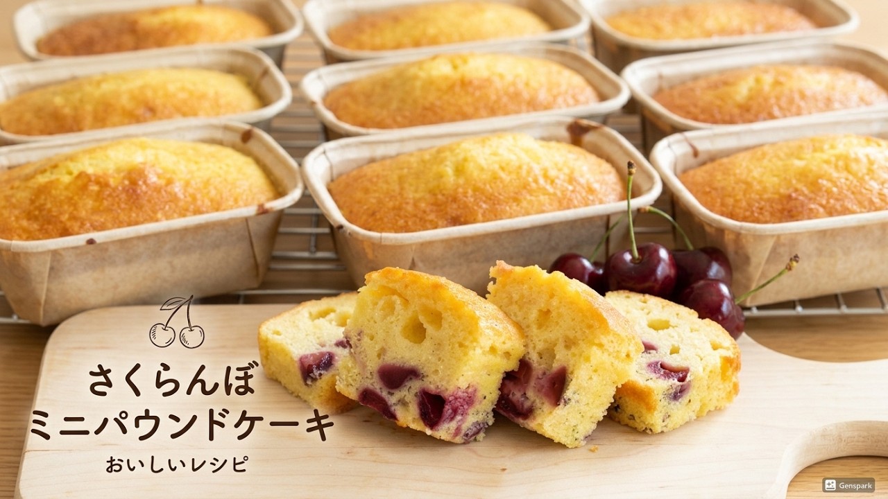 🍒チェリーのミニパウンドケーキ - YouTube