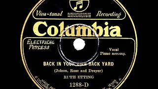 1928 HITS ARCHIVE: Back In Your Own Back Yard  - Ruth Etting