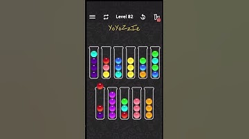 Ball Sort Color Water Puzzle Level 82 Walkthrough 🧪🟡🟢🔵, #shorts