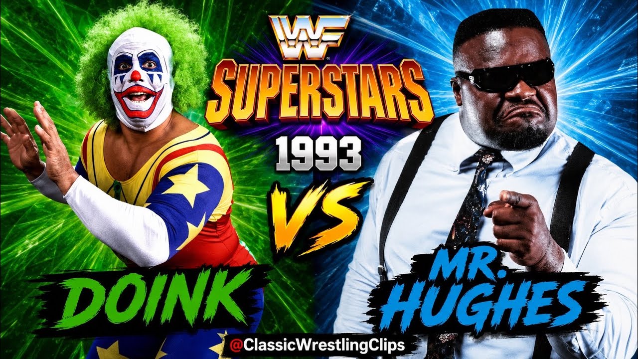 Doink The Clown vs Mr Hughes - WWF Superstars of Wrestling 1993
