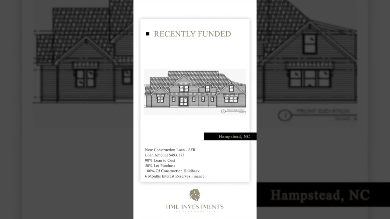 We funded a ground up construction loan - $493,173