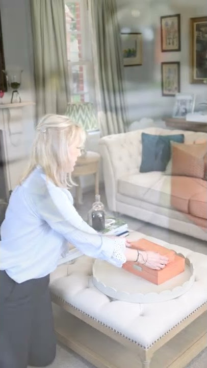 How to Style a Round Ottoman Tray
