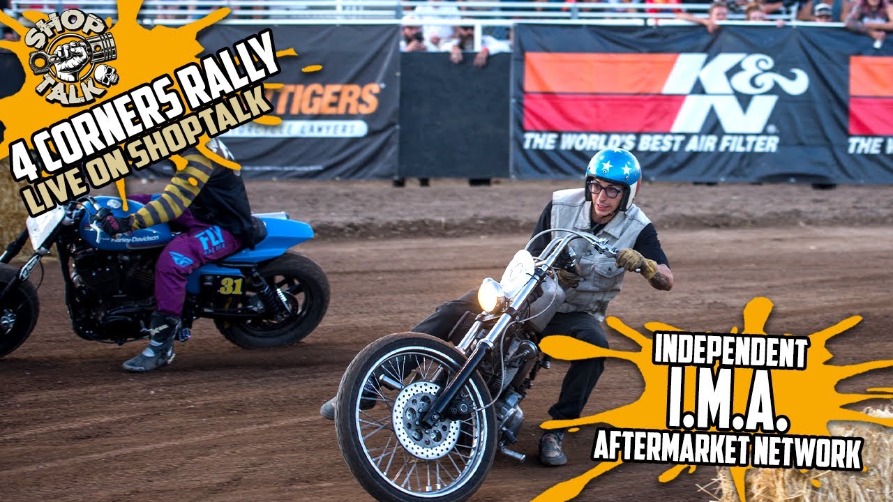 Chip Lile from Four Corners Rally and Bandit From Bikernet in The Dennis Kirk Studio