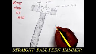 how to draw straight peen hammer diagram I ITI drawings