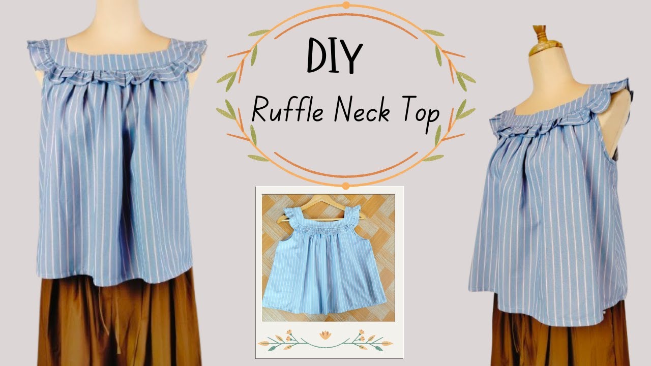 Making A Neck Ruff DIY Ruffle Neck Top | How to make a cute top - YouTube