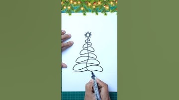 Creative One Line Christmas Tree 🎄 | Simple Drawing Tutorial