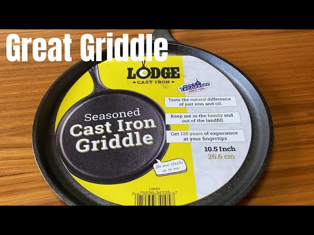 Lodge Cast Iron 10.5 Round Cast Iron Griddle in Black