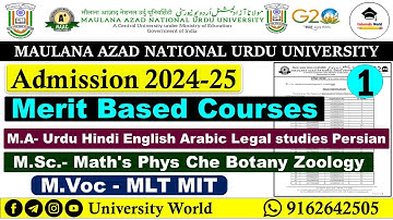 Manuu Merit Based Document Upload for M.A M.Sc M.Voc 2024 @UniversityWorld