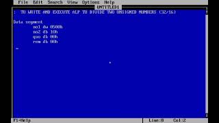 TO WRITE AND EXECUTE ALP DIVIDE TWO UNSIGNED NUMBERS (32/16) Microprocessor 8086