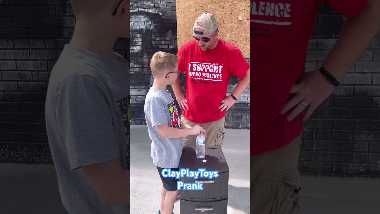 Water Bottle Prank~ Clay pranks Daddy 