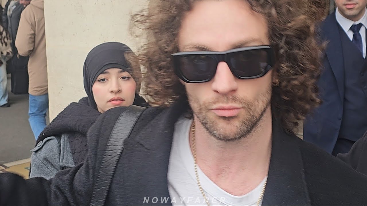 Aaron Taylor Johnson signing autographs for French fans in Paris after YSL show, January 28 2026