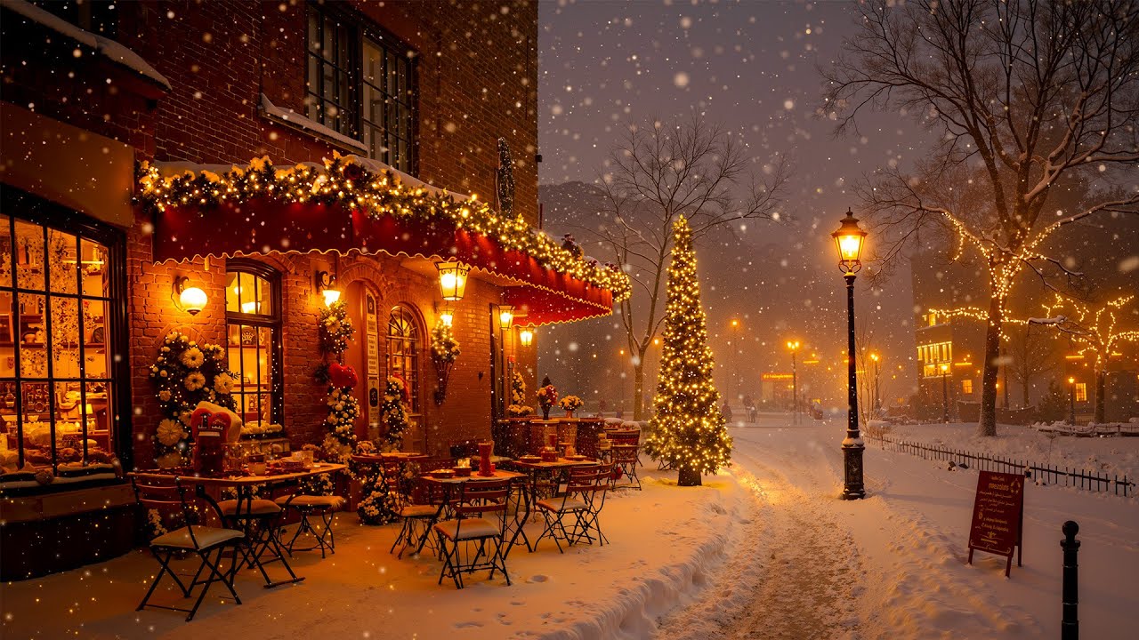 Cozy January Jazz ❄️ Relaxing Jazz Piano Music and Snow Ambience in Winter | Warm Café Ambience