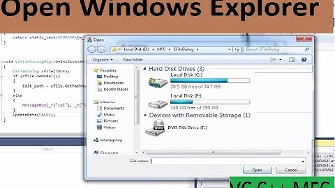 VS C++ MFC :  Open Windows Explorer in MFC Tutorial