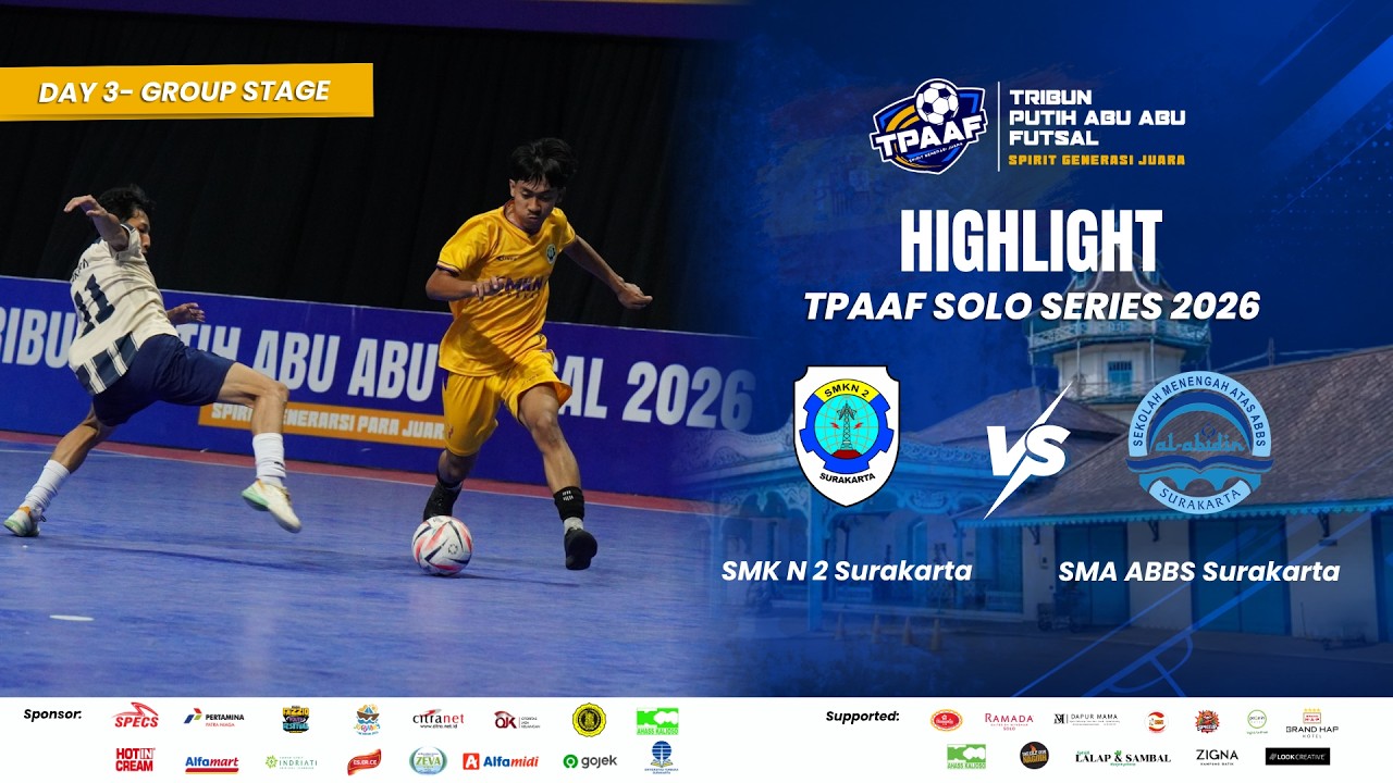 Highlight Tribun Putih Abu-Abu Futsal Solo Series 2026 | SMK N 2 Surakarta vs SMA ABBS Surakarta