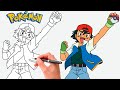 Cómo dibujar a Ash Ketchum | Entrenadores Pokémon