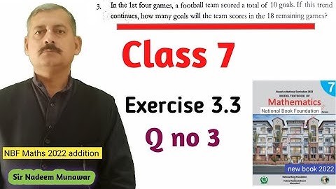 Class 7 Exercise 3.3 Q no 3 NBF Maths Ex 3.3 Direct Proportion تناسب راست Sir Nadeem Munawar