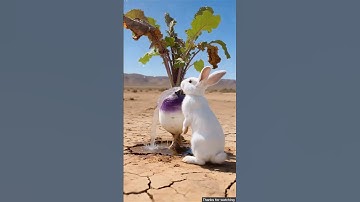 The rabbit saved the turnip plant from drying out by watering it 😭 #ai #tree #save #water