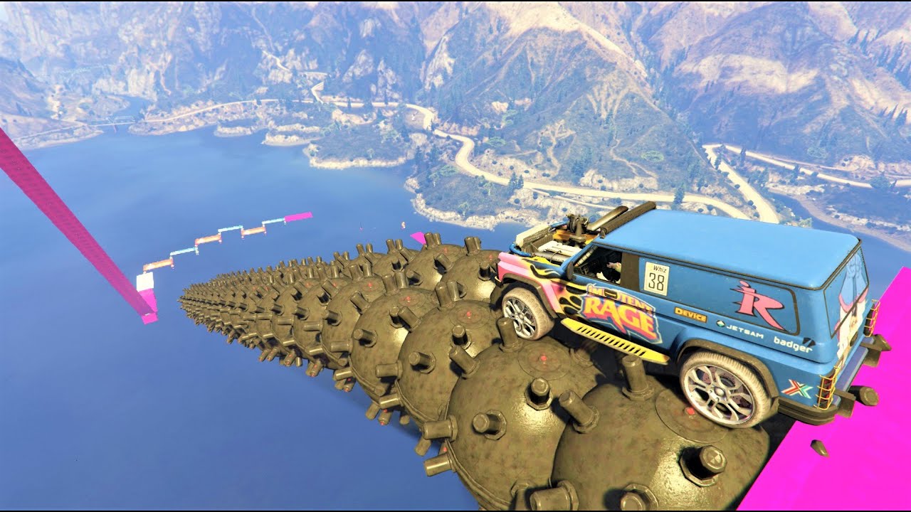 Off Road Truck Parkour - insane Mines Mega Ramp GTA 5