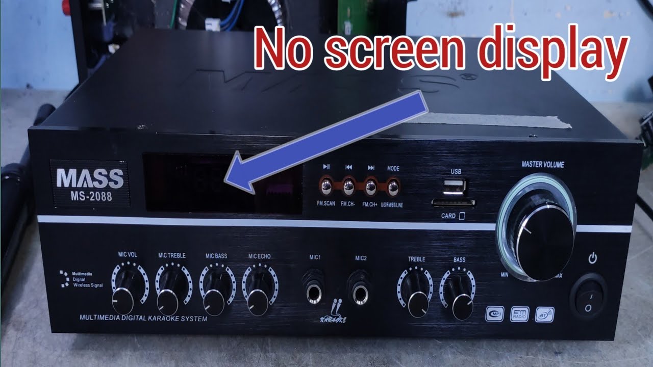 Mass amplifier no screen display.