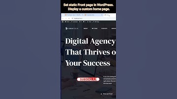 Set static Front page in WordPress. Display a custom home page. #wordpress #shorts #youtubeshorts