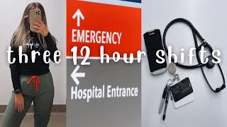 three 12 hour shifts as a new grad registered nurse | ER nurse residency vlog, RN, night shift
